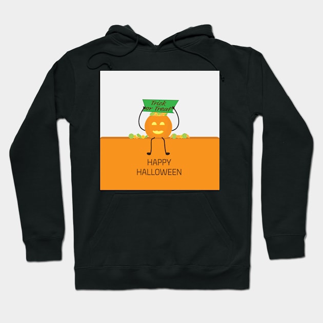 Halloween Green and Orange Pumpkin and candies Hoodie by sigdesign